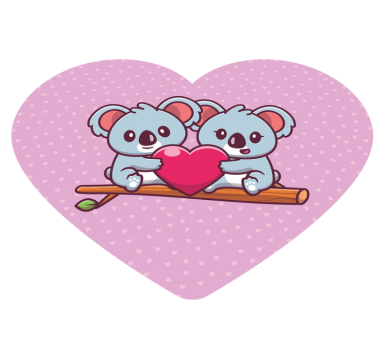 Koala couple on twig animal rug - TenStickers