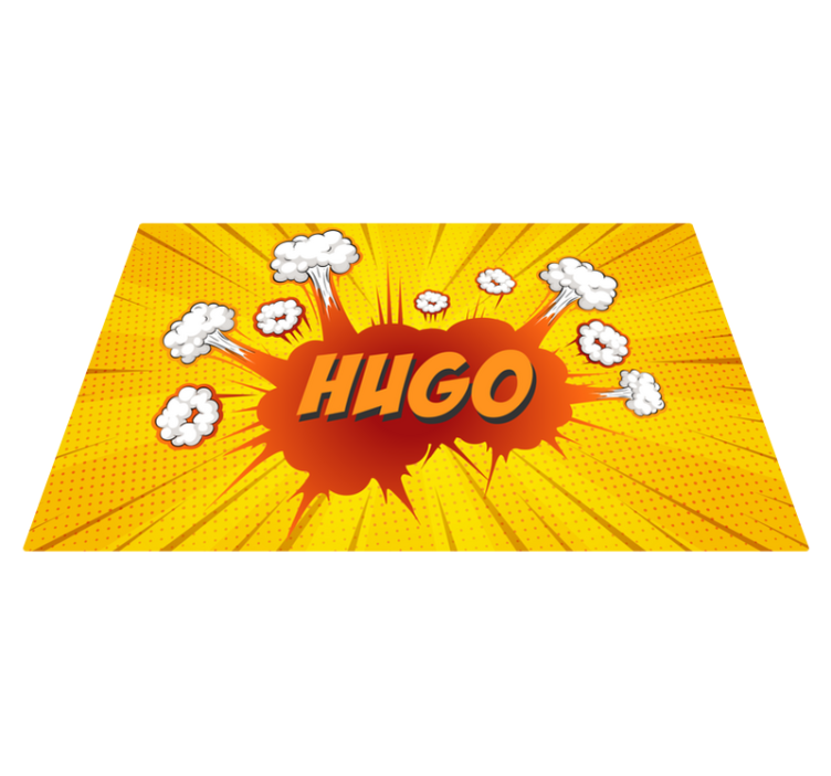 Comic speech bubble with name personalised mat - TenStickers