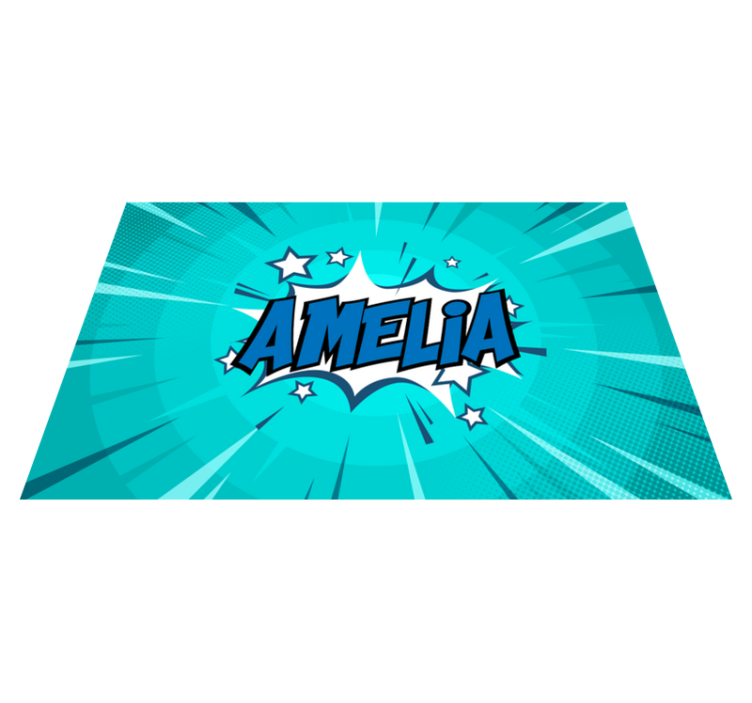 Comic style name teenager vinyl rug - TenStickers