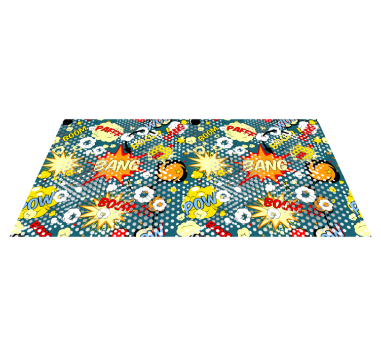 Comic book explosions teenager vinyl rug - TenStickers