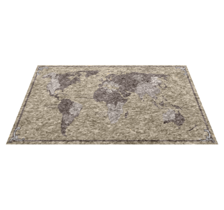 World map vinyl rug global map design - TenStickers