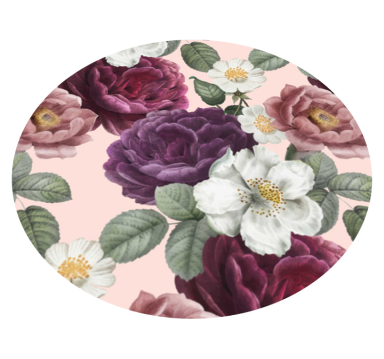 Flower vinyl rug elegant blossom arrangement - TenStickers