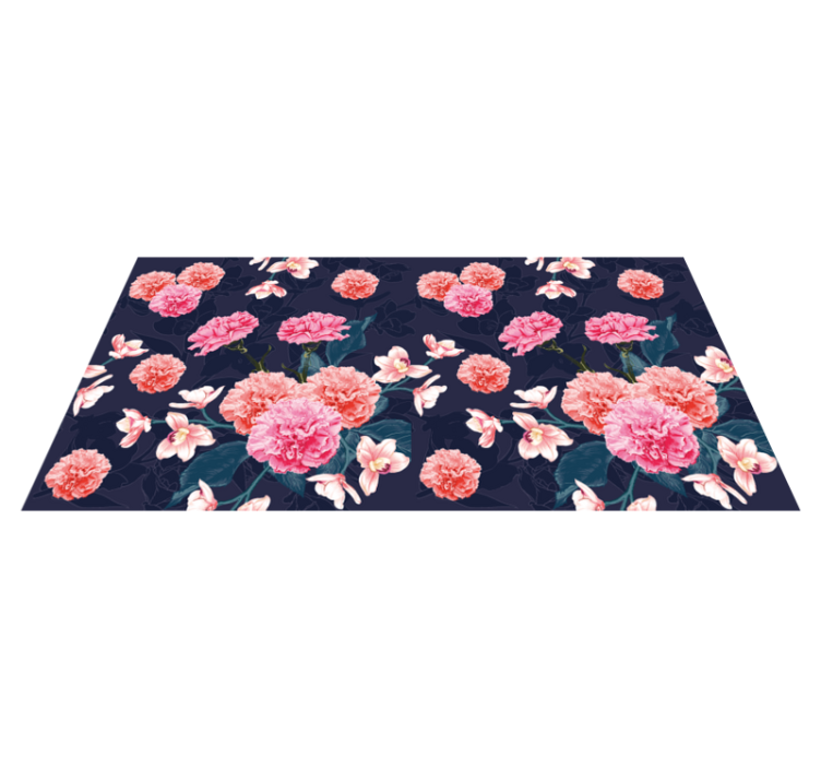 Botanical dream motif flower vinyl rug - TenStickers
