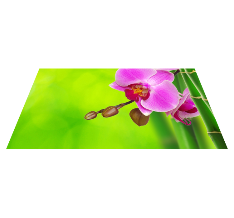 Orchid Blossom Delight flower vinyl rug - TenStickers