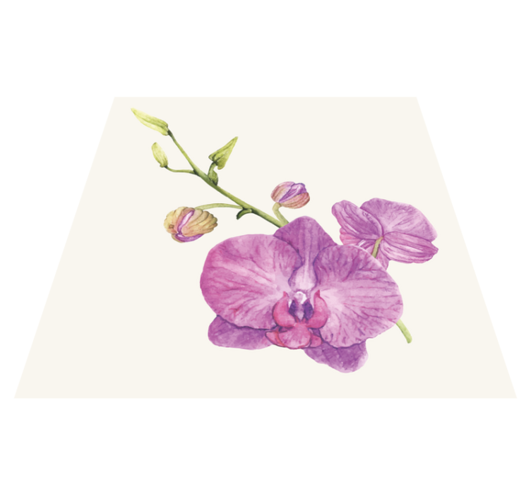 Purple Orchid Blooms flower vinyl rug - TenStickers