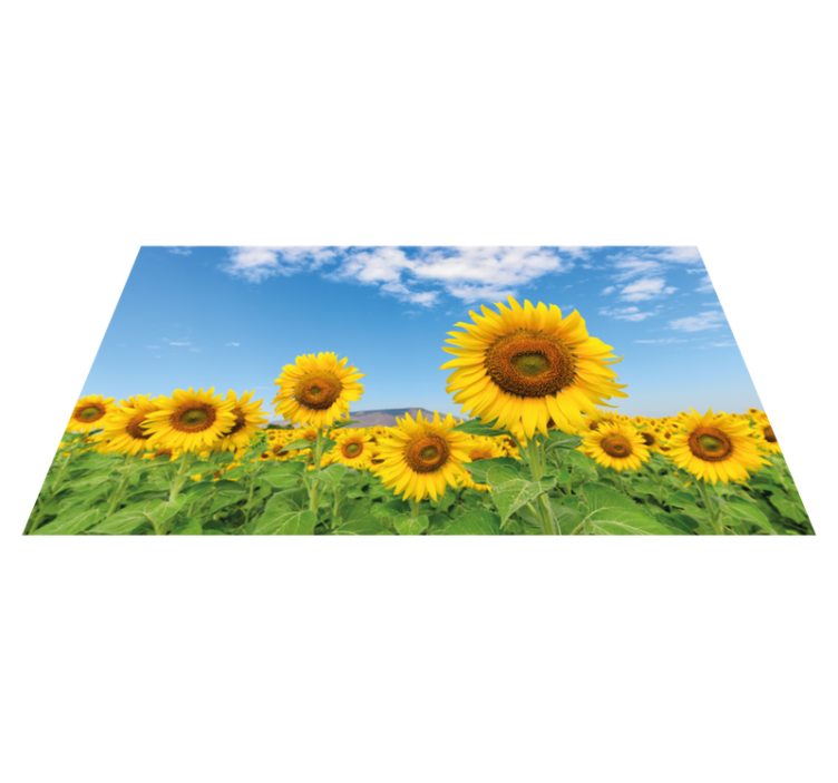 Sun flower field floral vinyl rug - TenStickers