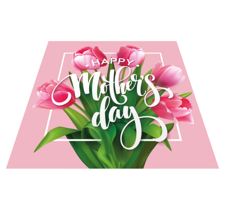 MOTHER'S DAY TULIPS flower vinyl rug - TenStickers