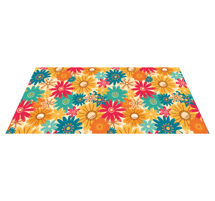 Colorful flower pattern flower vinyl rug - TenStickers