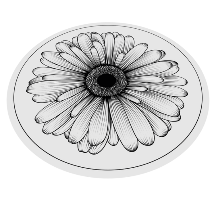 Round daisy flower floral vinyl rug - TenStickers