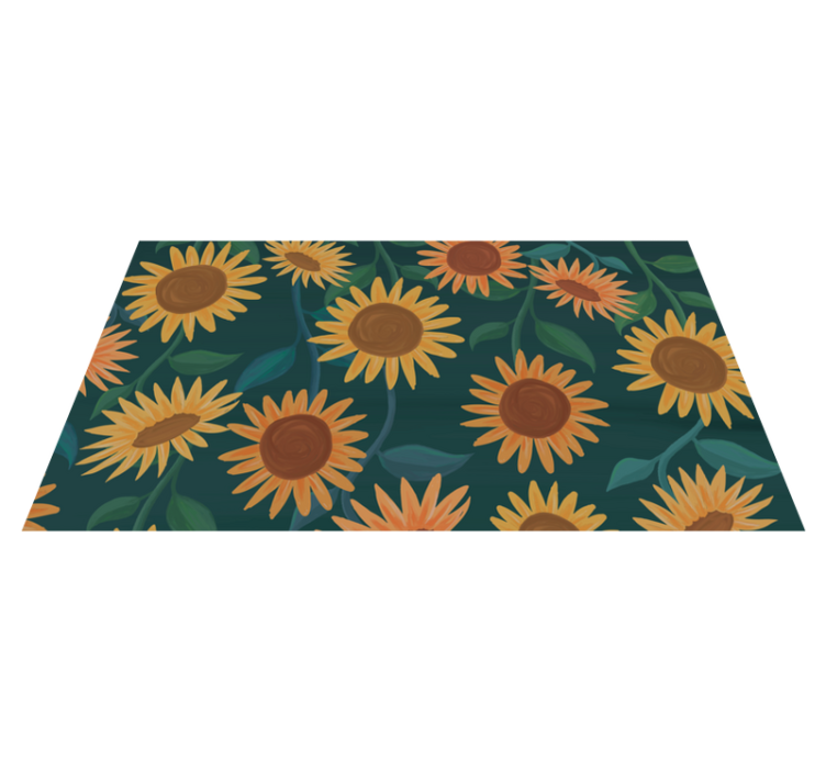 Vintage sunflower pattern flower vinyl rug - TenStickers