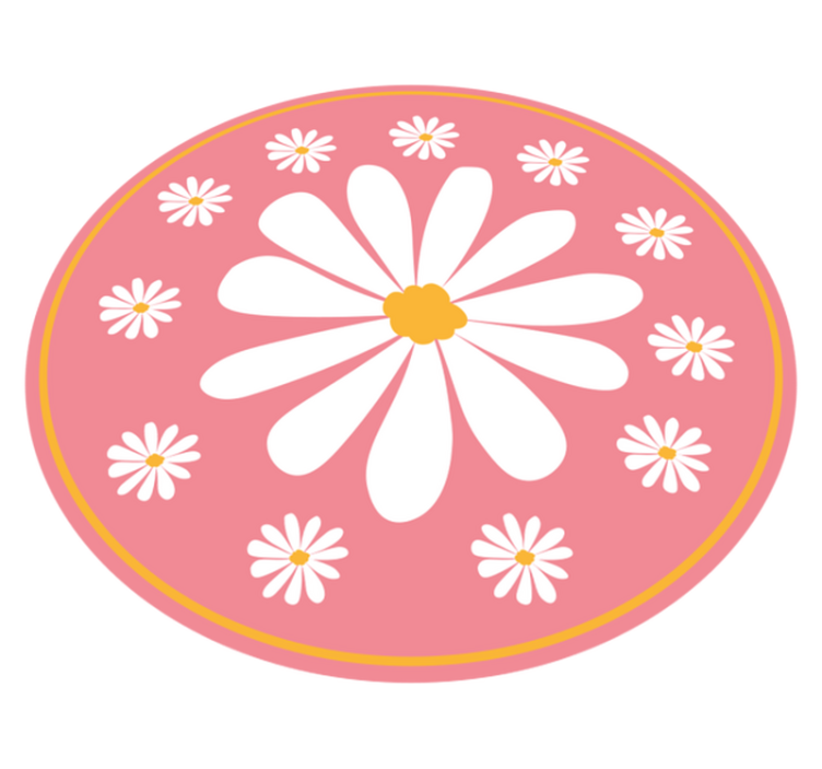 Blush Blossom Composition flower vinyl rug - TenStickers