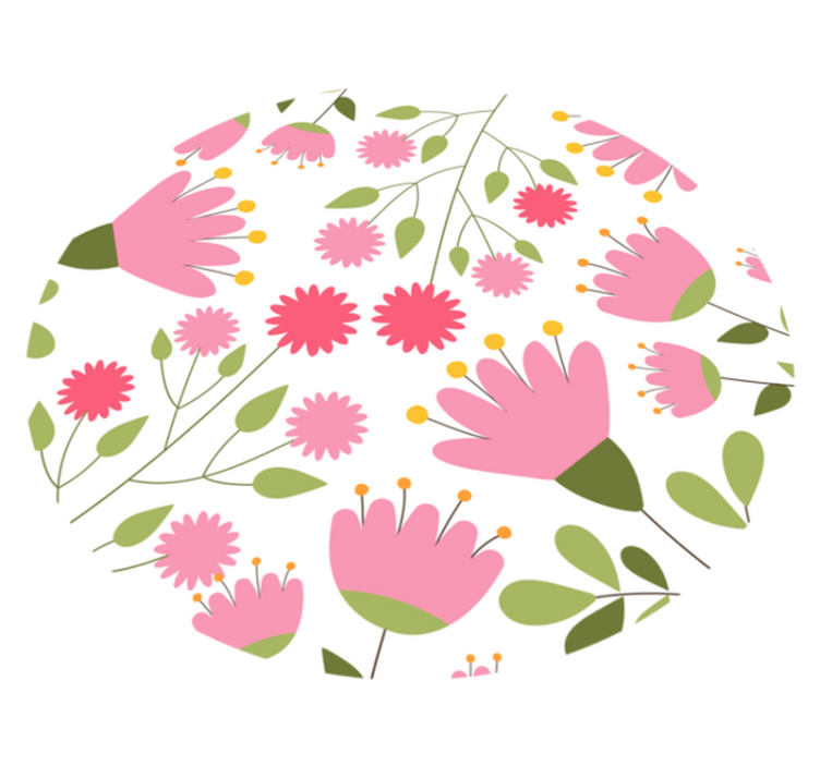 Floral Pattern Delight flower vinyl rug - TenStickers