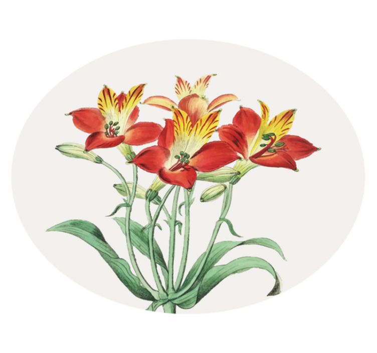 Lively Red Blossoms flower vinyl rug - TenStickers