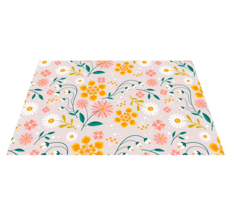 Daisy field design flower vinyl rug - TenStickers