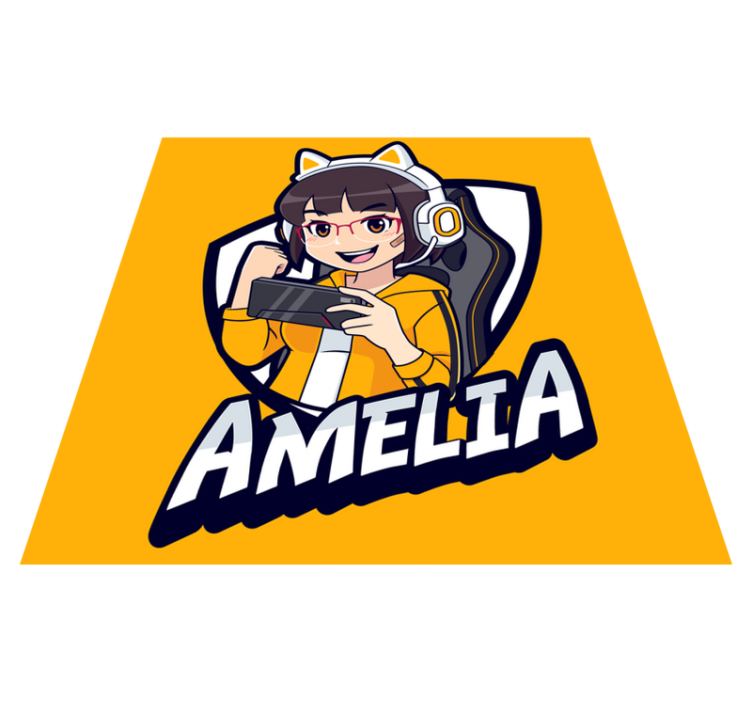 Custom gaming portrait teenager vinyl rug - TenStickers