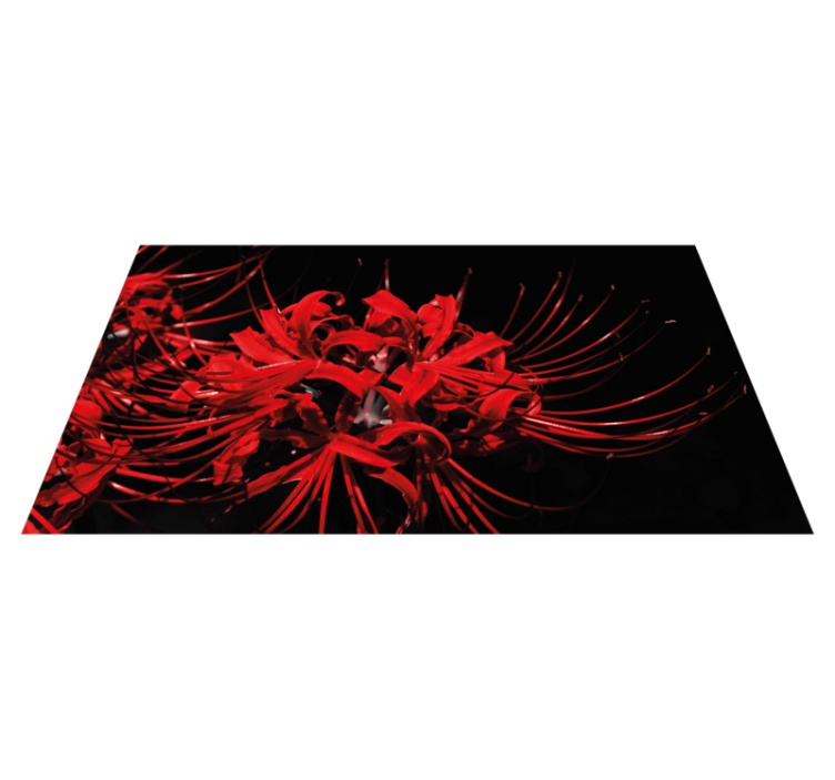 Red Floral Burst flower vinyl rug - TenStickers
