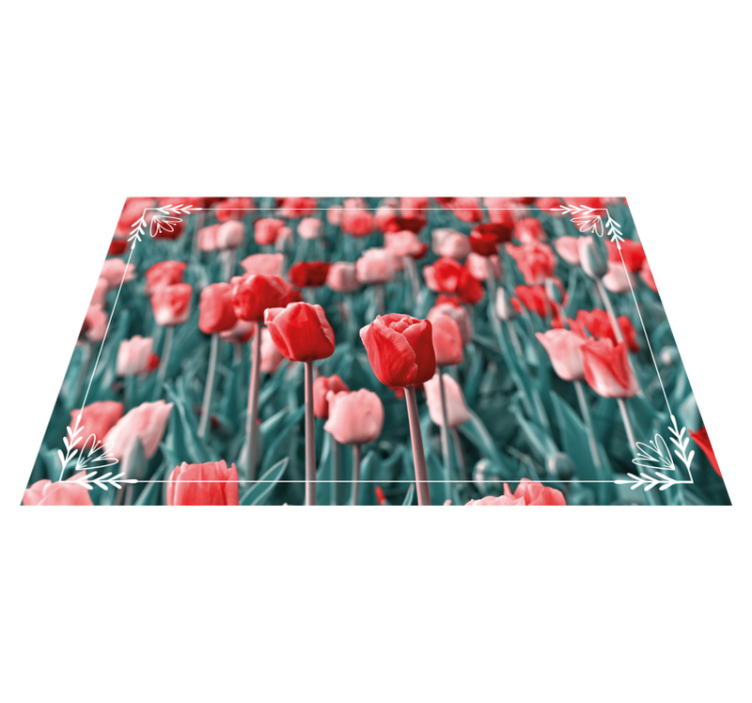 Different tulips close by floral rug - TenStickers