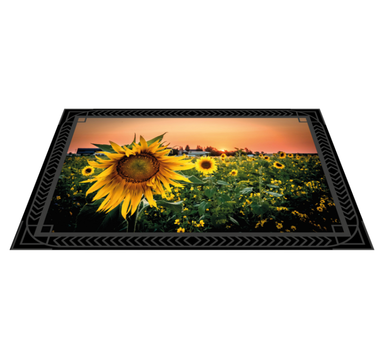 Sunflower sunset flower vinyl rug - TenStickers