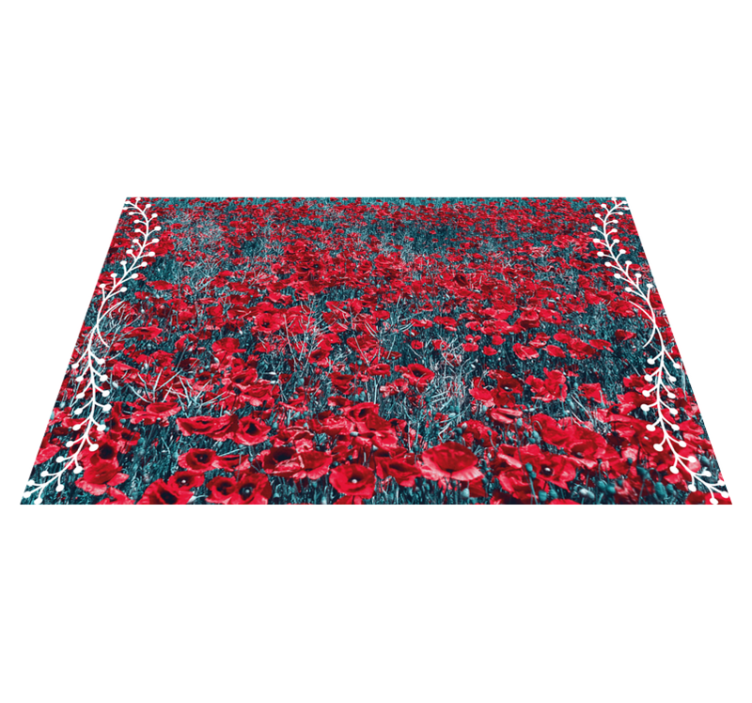 Flower vinyl rug vibrant poppy field - TenStickers