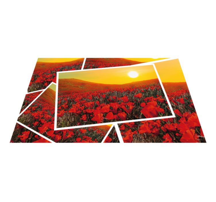 Vibrant Flower Fields nature vinyl rug - TenStickers