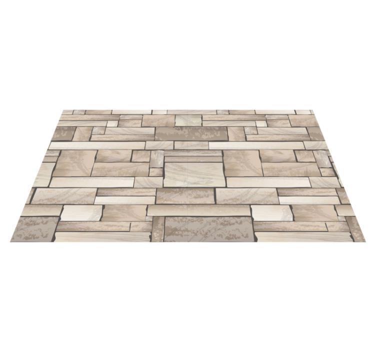 Beige stone tile vinyl floor carpet - TenStickers