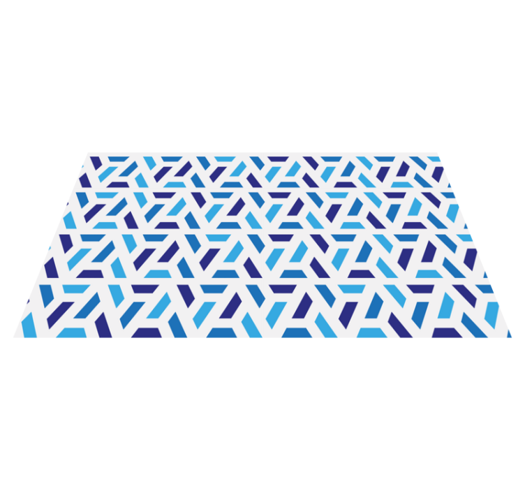Blue patterned shapes geometric vinyl rug - TenStickers