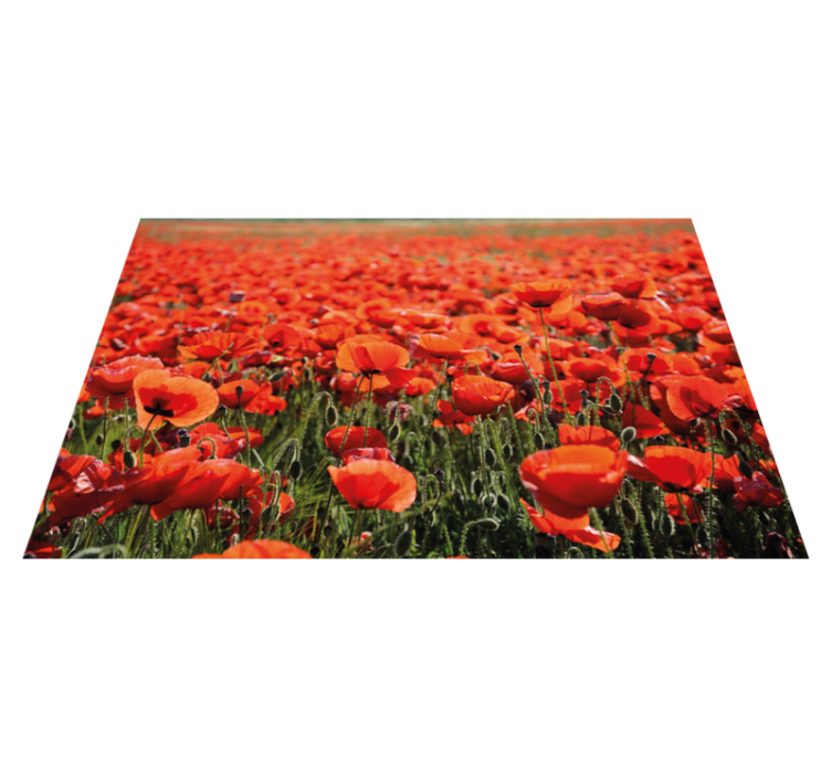 Vibrant Red Poppies flower vinyl rug - TenStickers