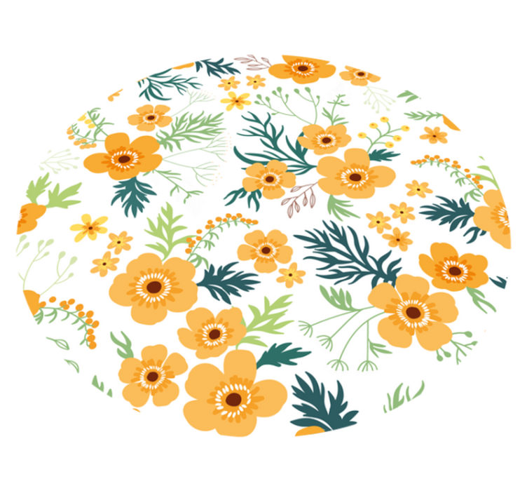 Floral Bouquet Pattern flower vinyl rug - TenStickers