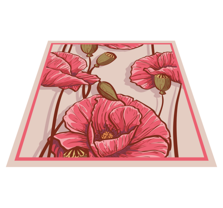 Stylish Floral Design flower vinyl rug - TenStickers