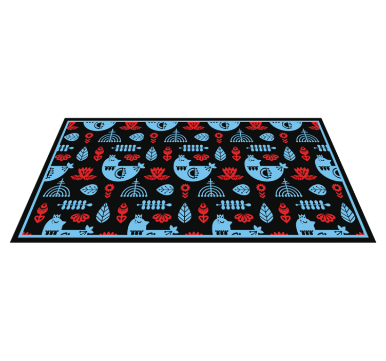Polish flowers and chickens  floral rug - TenStickers