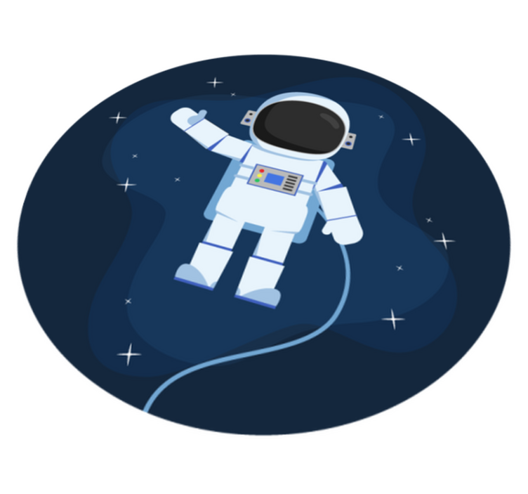 Floating spaceman cartoon star vinyl rug - TenStickers