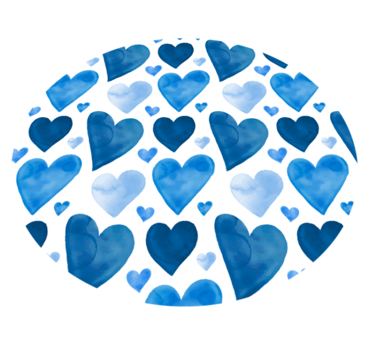 Blue heart pattern teenager vinyl rug - TenStickers