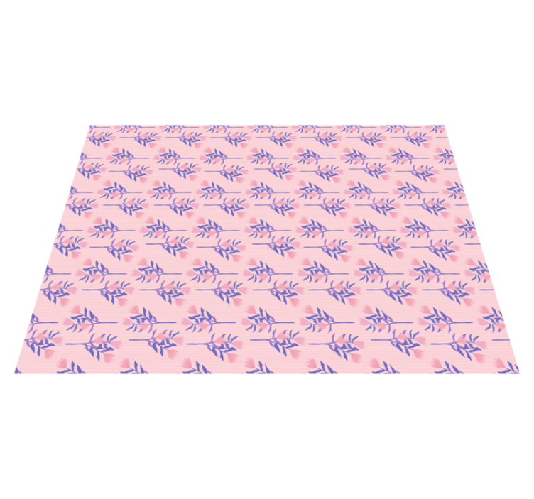 Pink flowers tile pattern bathroom flooring - TenStickers