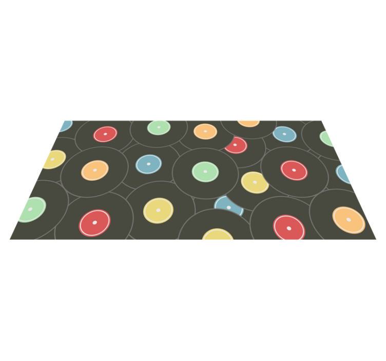 Vintage vinyls design rug - TenStickers