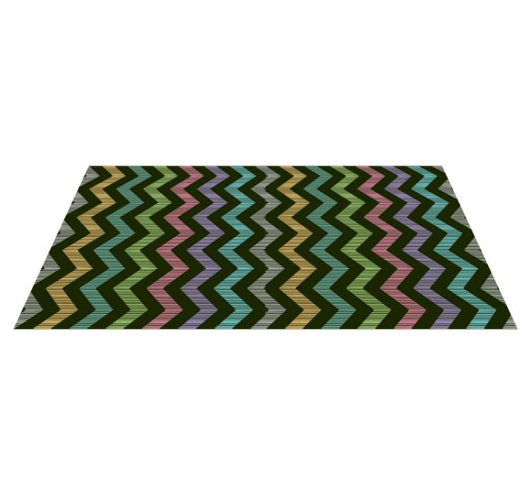 Colorful Zigzag Pattern stripes vinyl rug - TenStickers