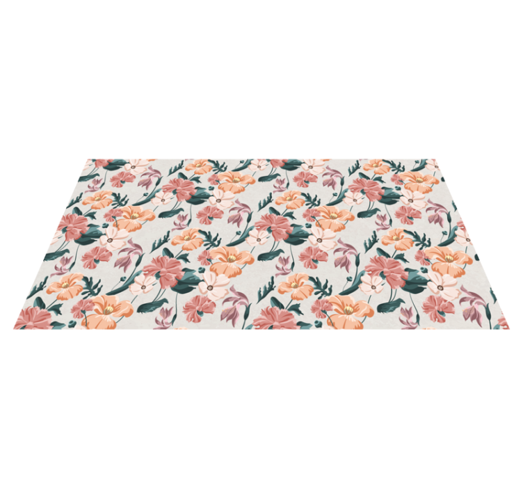 Botanical Joy flower vinyl rug - TenStickers