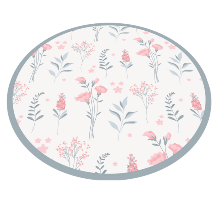Blossoming elegant pattern flower vinyl rug - TenStickers