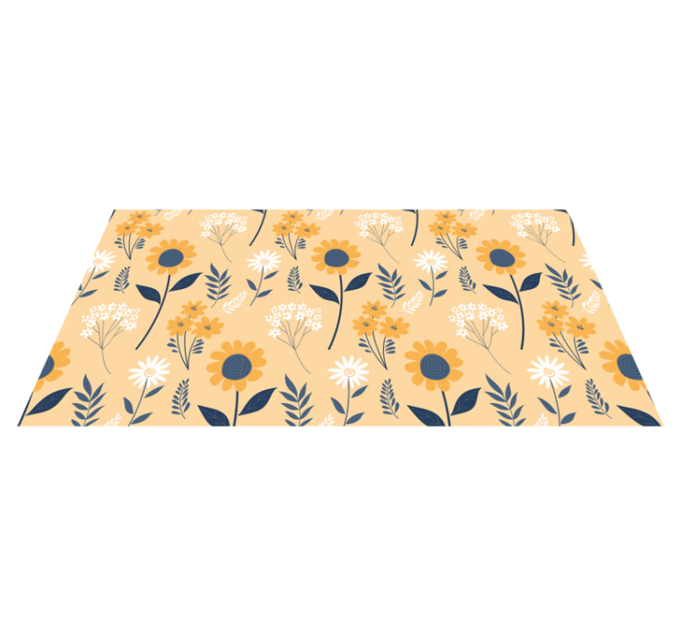 Joyful Botanical Arrangement flower vinyl rug - TenStickers