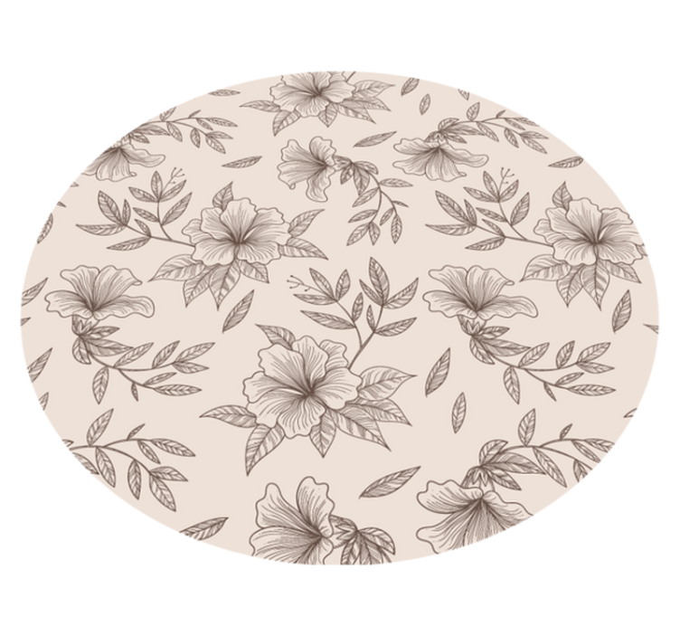 Botanical Outline Concept flower vinyl rug - TenStickers