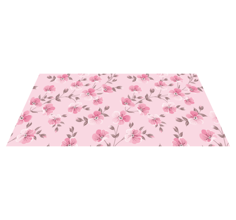 Blooming pink pattern floral rug - TenStickers