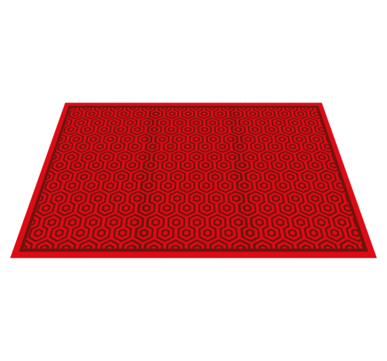 Red gometric pattern kitchen floor tiles - TenStickers