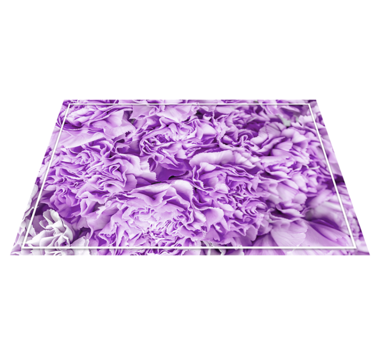 Vibrant Purple Blooms flower vinyl rug - TenStickers