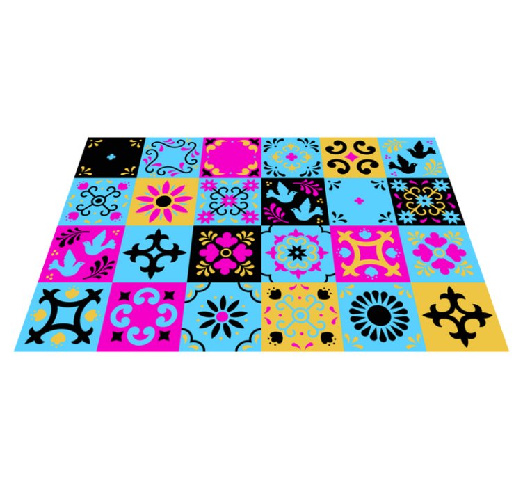 flower colorful tiles kitchen floor tiles - TenStickers