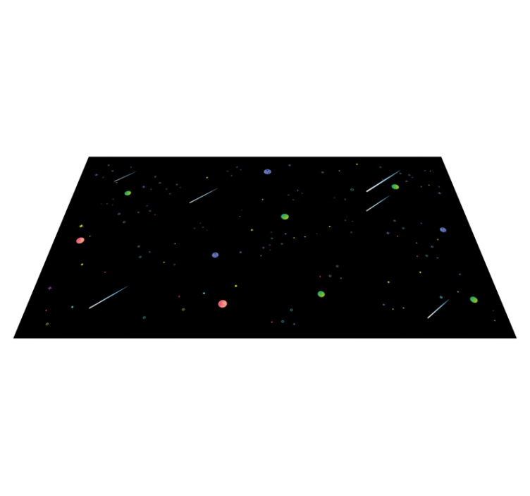 Cartoon space with falling stars star vinyl rug - TenStickers