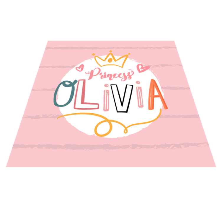 Crowned princess with name vinyl rug - TenStickers