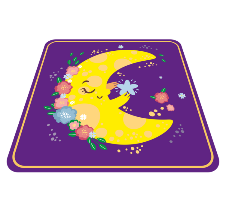 Moon and stars design square vinyl rug - TenStickers