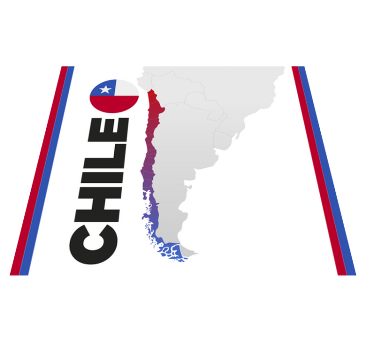 Geographic shape of Chile  world map rug - TenStickers