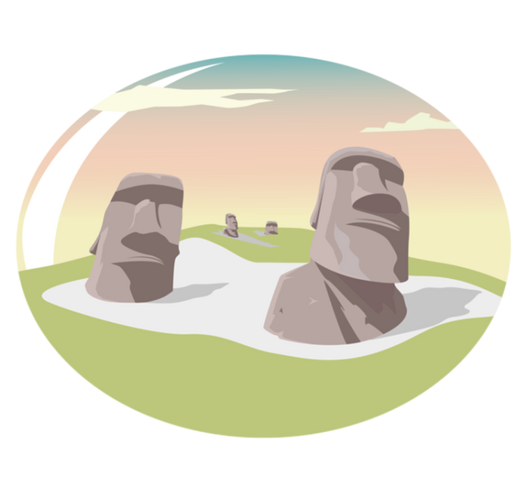 Chile Easter island with stone  nature vinyl rug - TenStickers