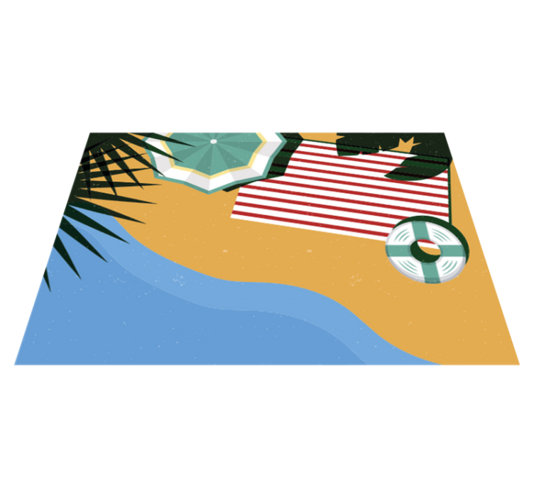 Old school vintage beach  nature vinyl rug - TenStickers
