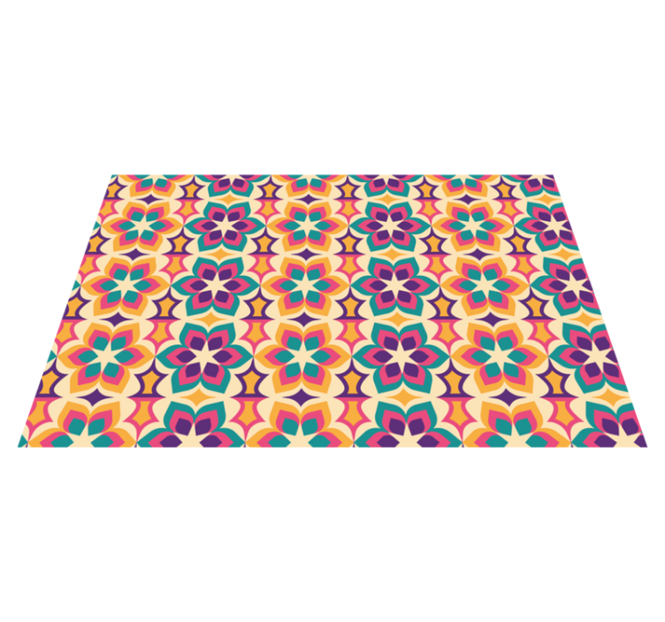 Lively floral arrangement mosaic vinyl rug - TenStickers